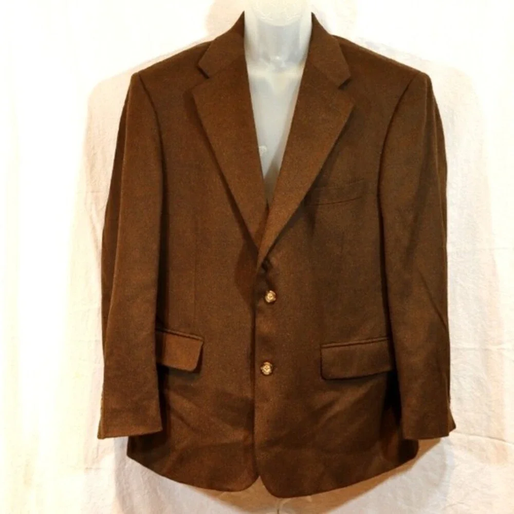 Bill Blass Brown 100% Camel Hair Blazer Jacket 42S